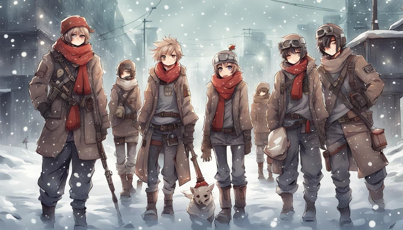 Manga Warriors in Post-Apocalyptic Christmas World
