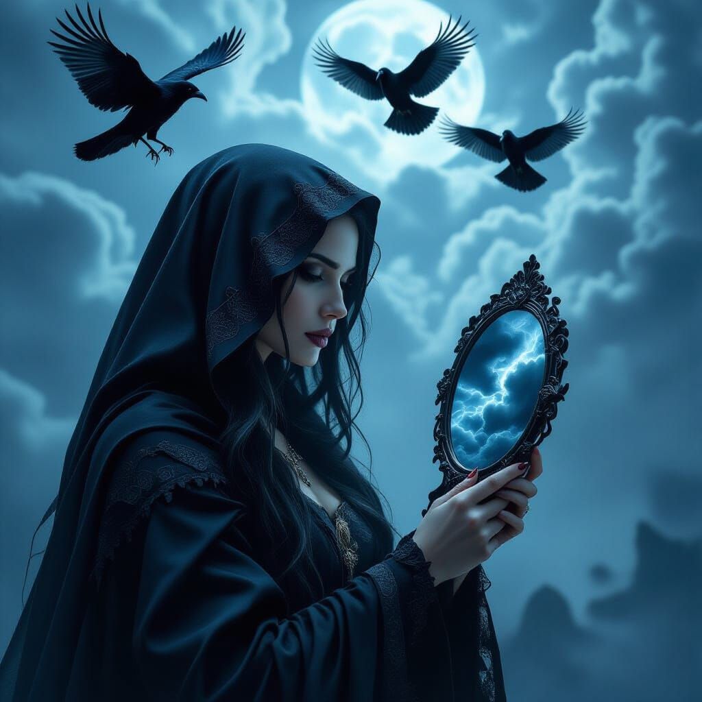 Skuld, Norn of Future, Reflecting Destiny in Mirror