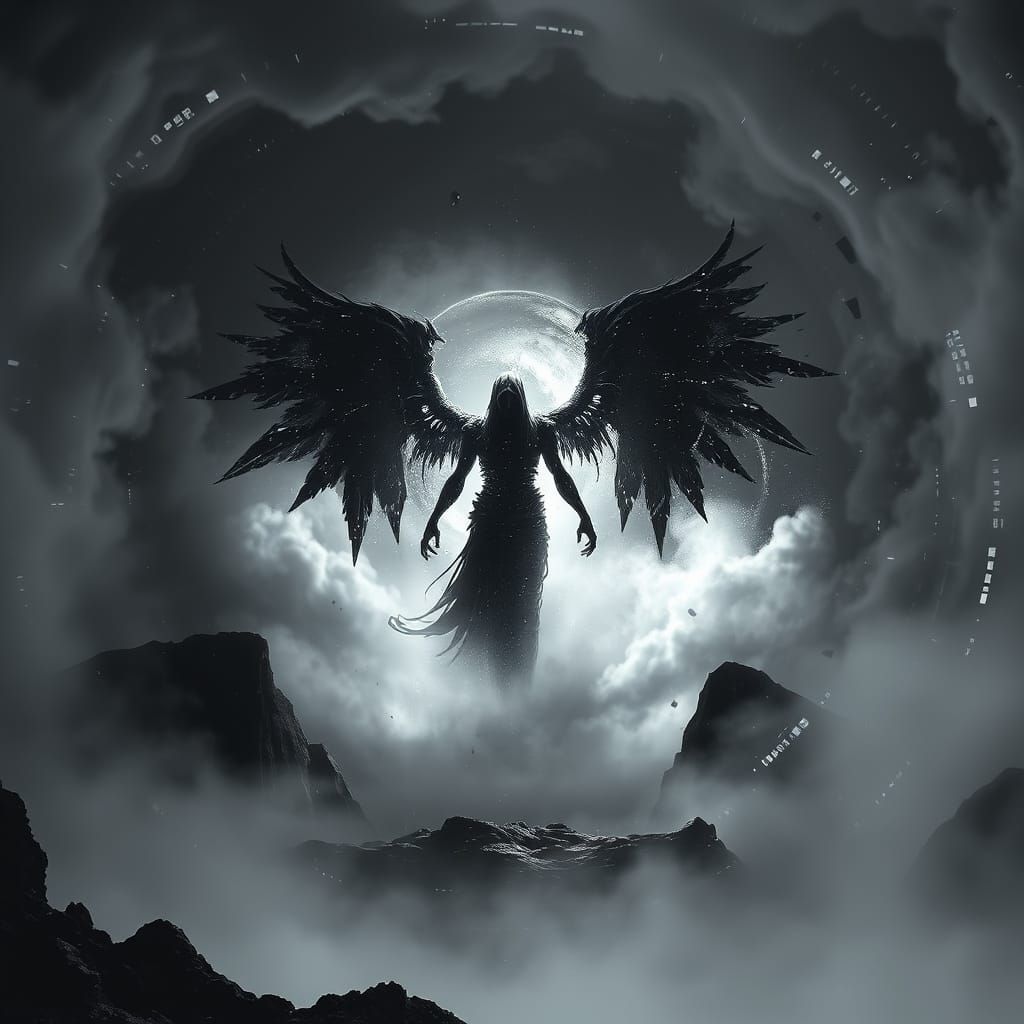 Thanatos Emerges from Corrupted Data Streams in Glitch Art