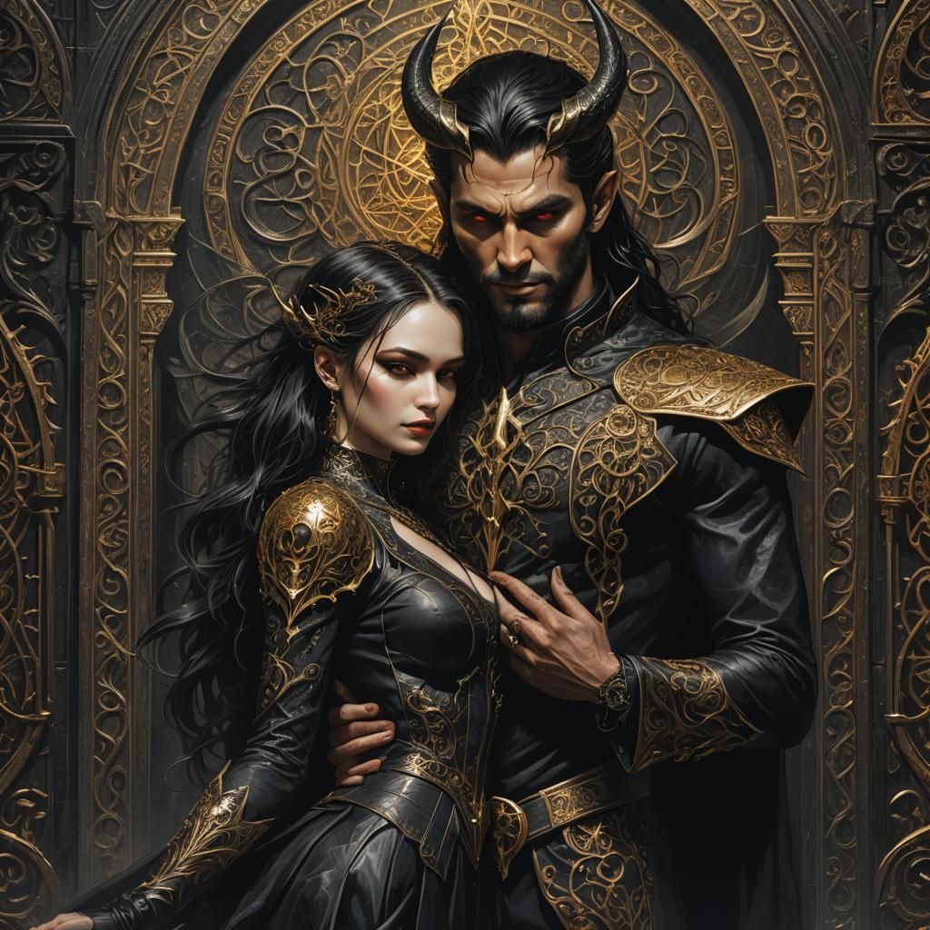 Lucifer and Mistress: Dark Fantasy Concept Art