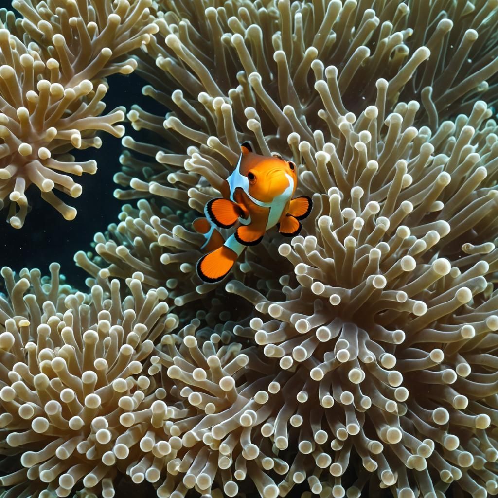 Clownfish in Natural Habitat: Cinematic Film Still