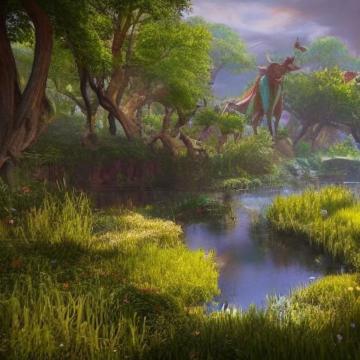 Mythical Creature in Portugal Landscape, Digital Art