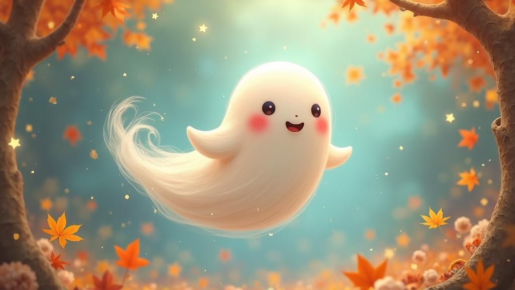 Ethereal Pastel Ghost in Autumnal Wonderland