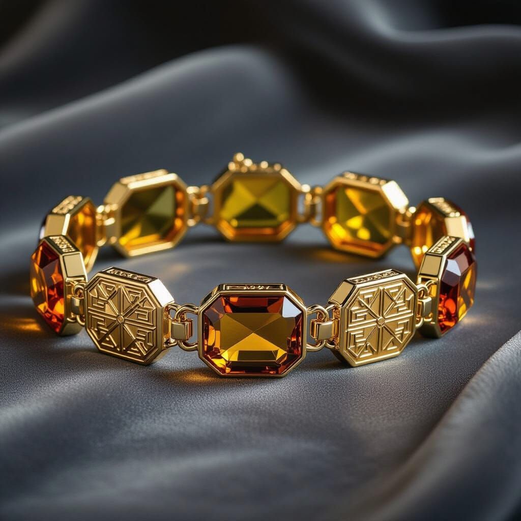 Ukrainian Amber Bracelet in Wiener Werkstätte Style