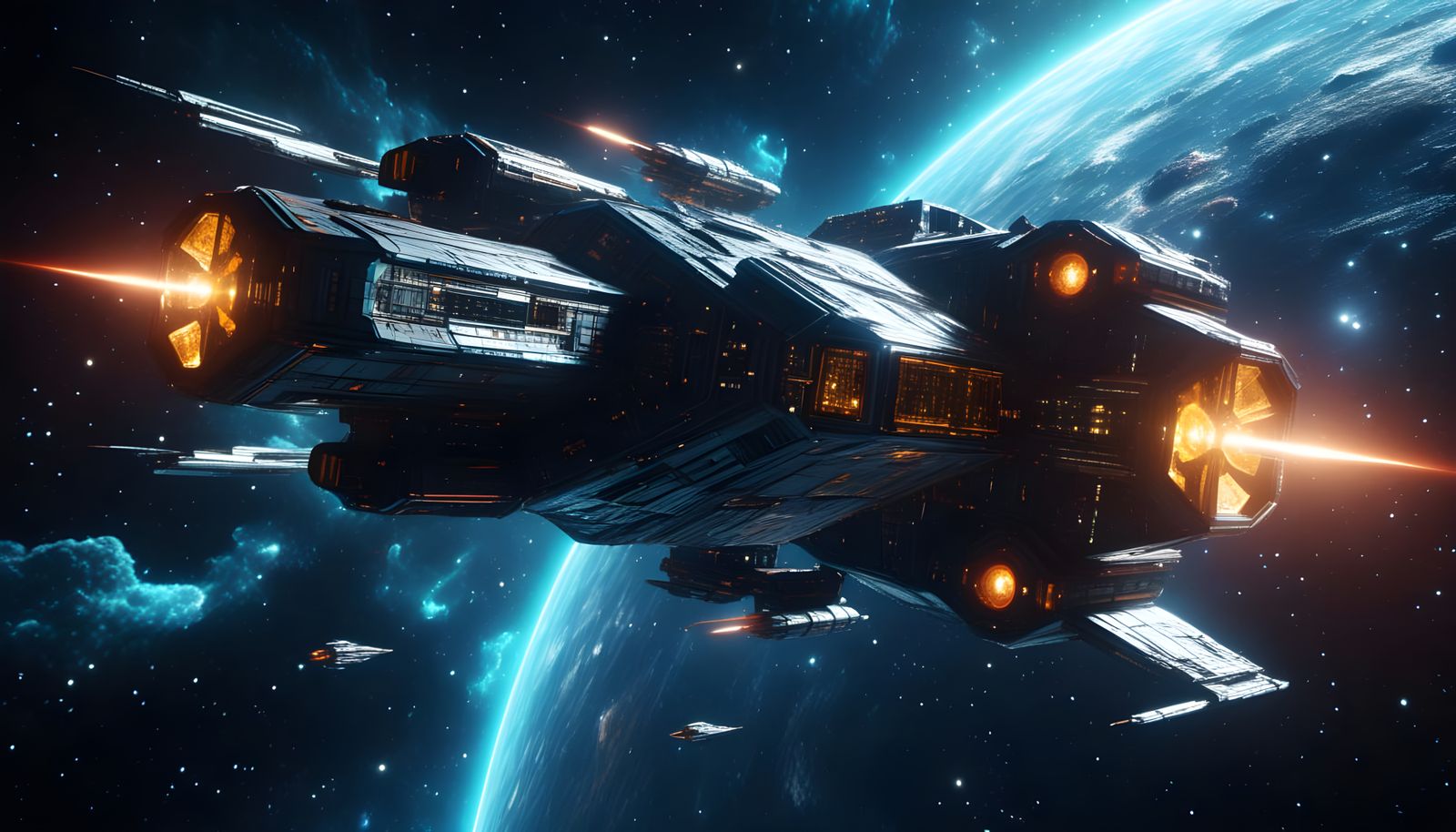 Hyper-Realistic Interdimensional Spaceship in Sci-Fi Style