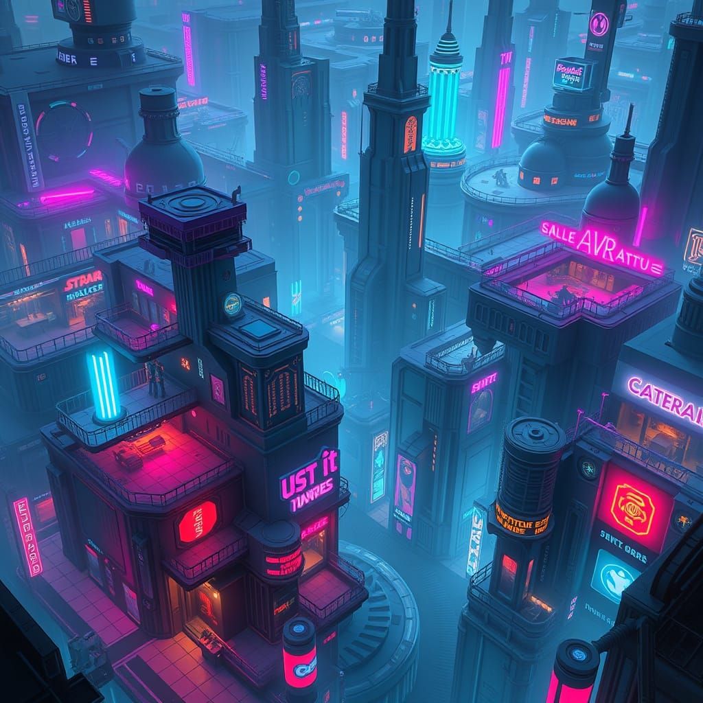 Cyberpunk Oasis: Neon Mirage Entertainment Hub