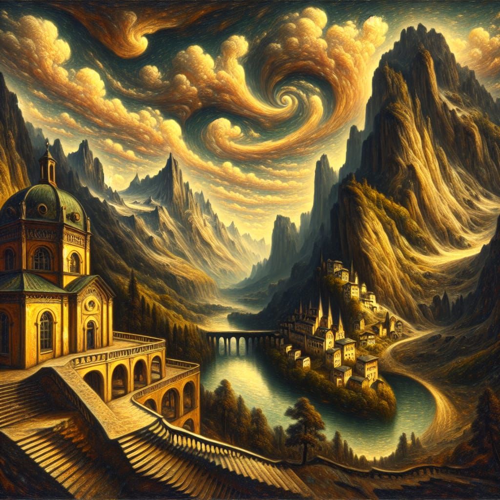 Surreal Dreamscape: A Hyper-Realistic Oil Painting