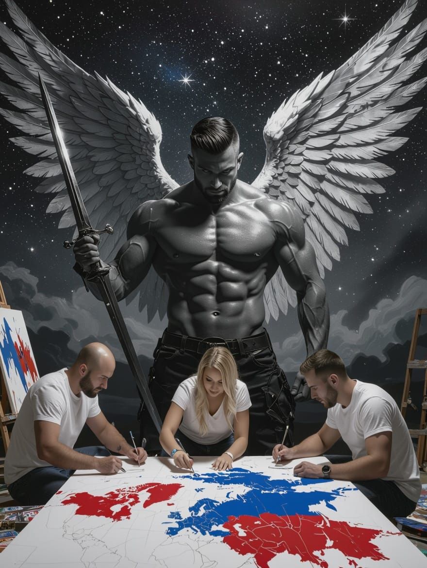 Hyper-Realistic Angel in Modern Art Style