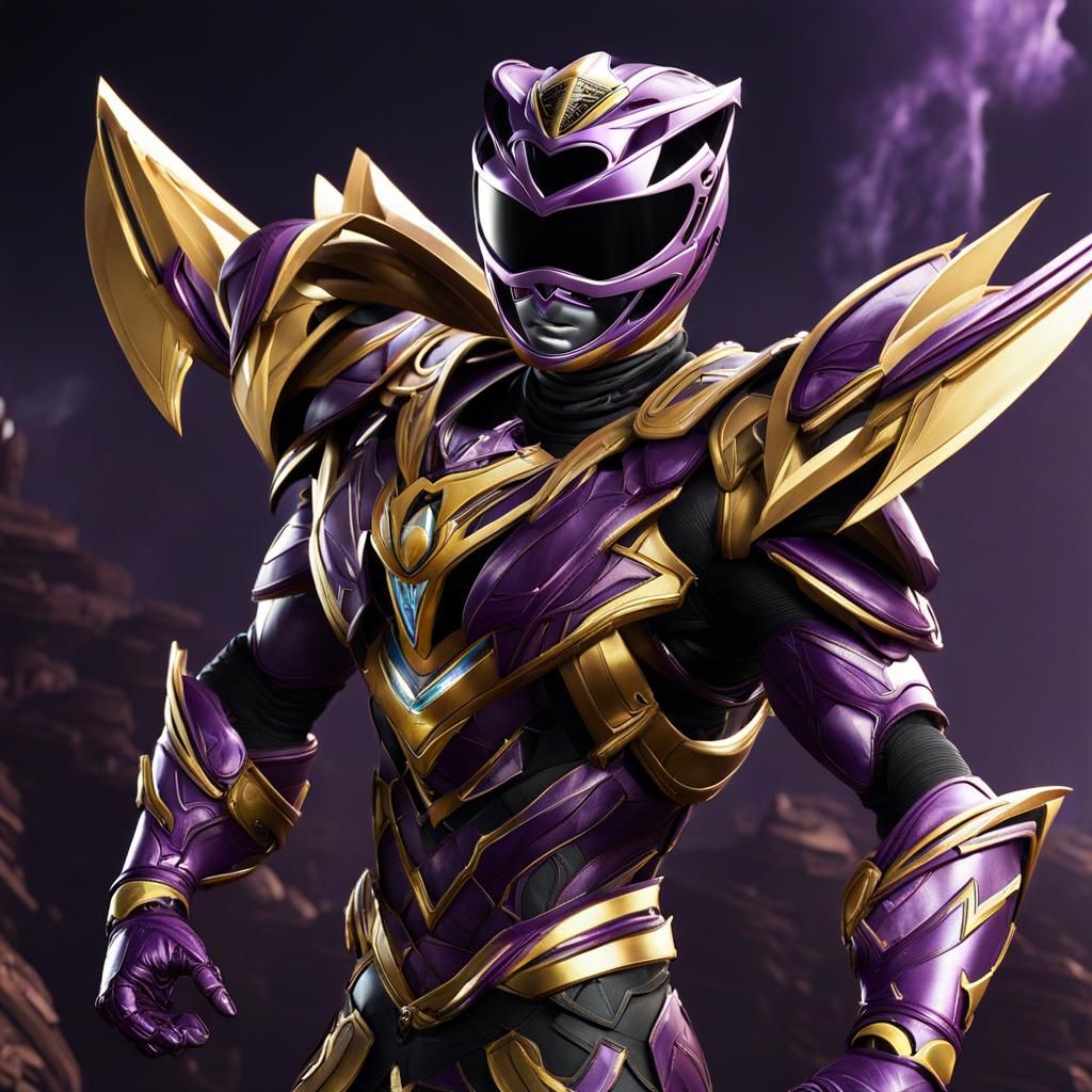 Purple Power Ranger in Detailed Matte Painting