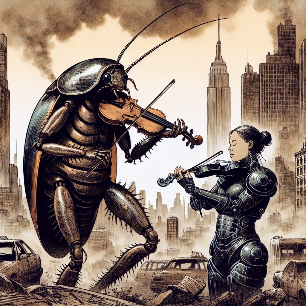 Post-Apocalyptic New York City in Comic-Book Style