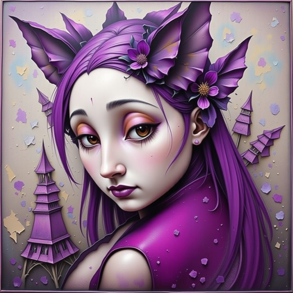 Plum Colored Glory as Impasto Painting