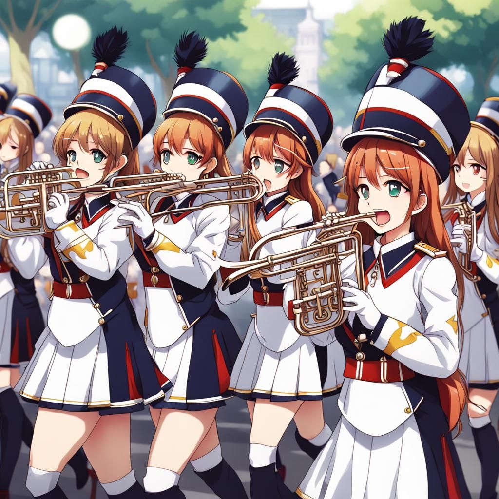Anime Style Marching Band Scene