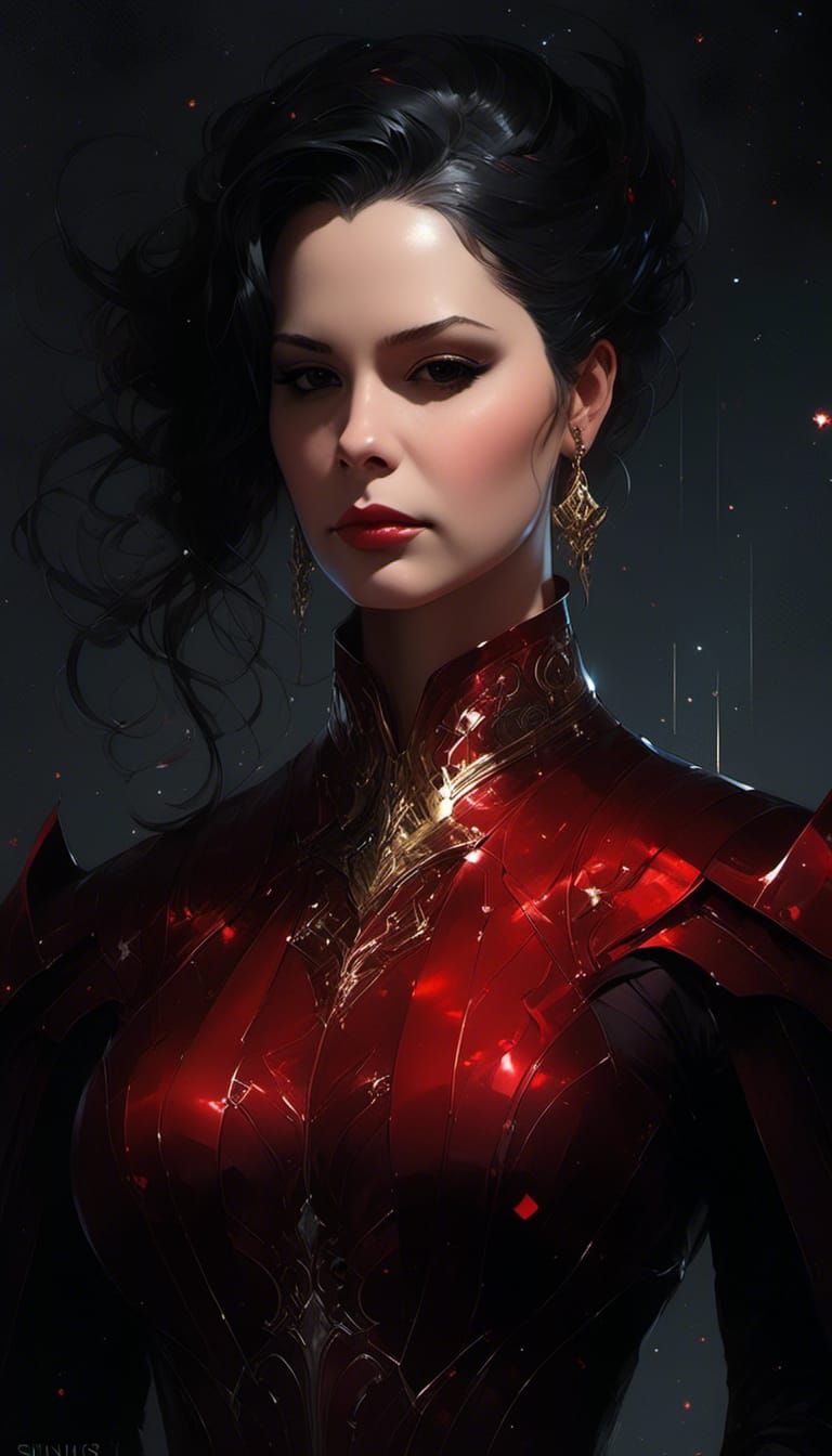 Stellar Goddess Portrait in Hyperrealistic Crayon Style