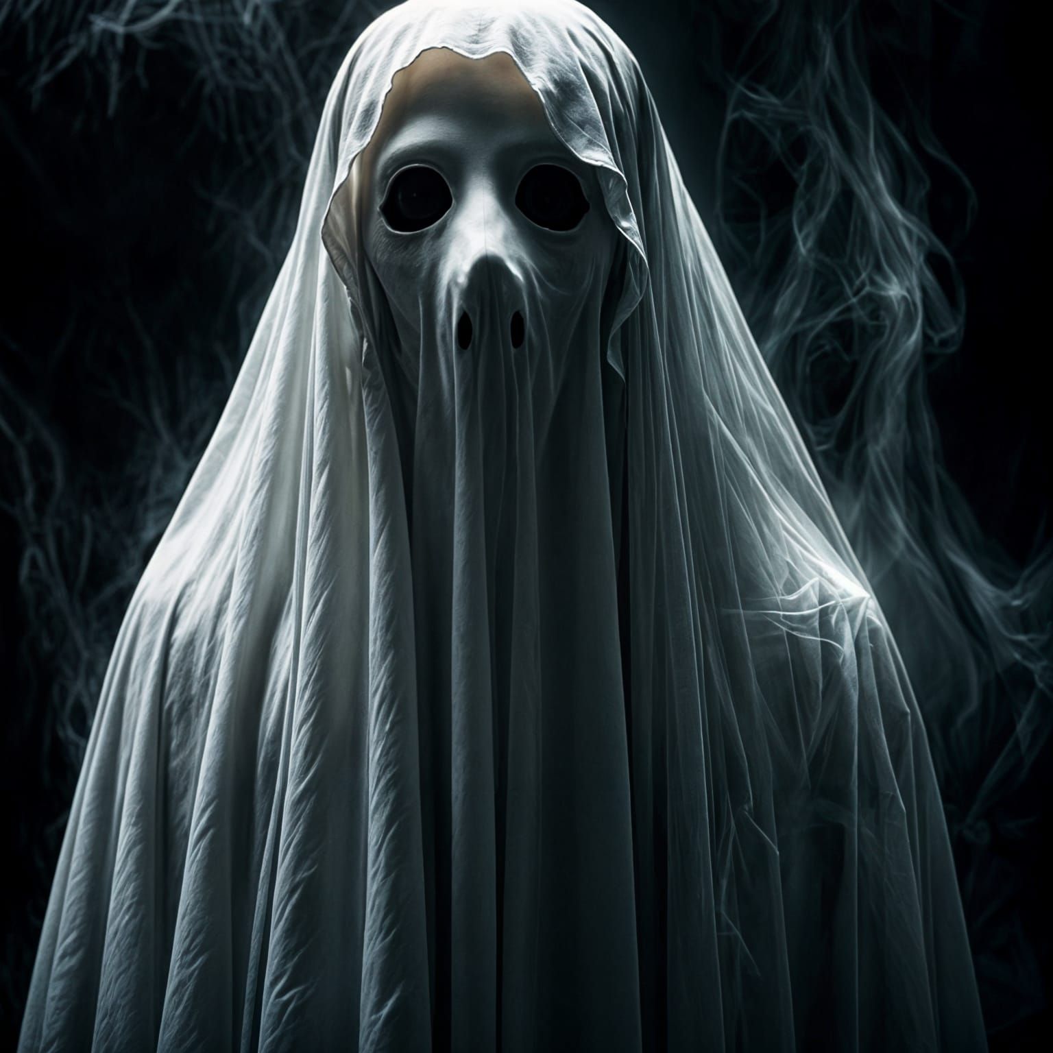 Ethereal Spectral Entity in a Haunting Atmosphere