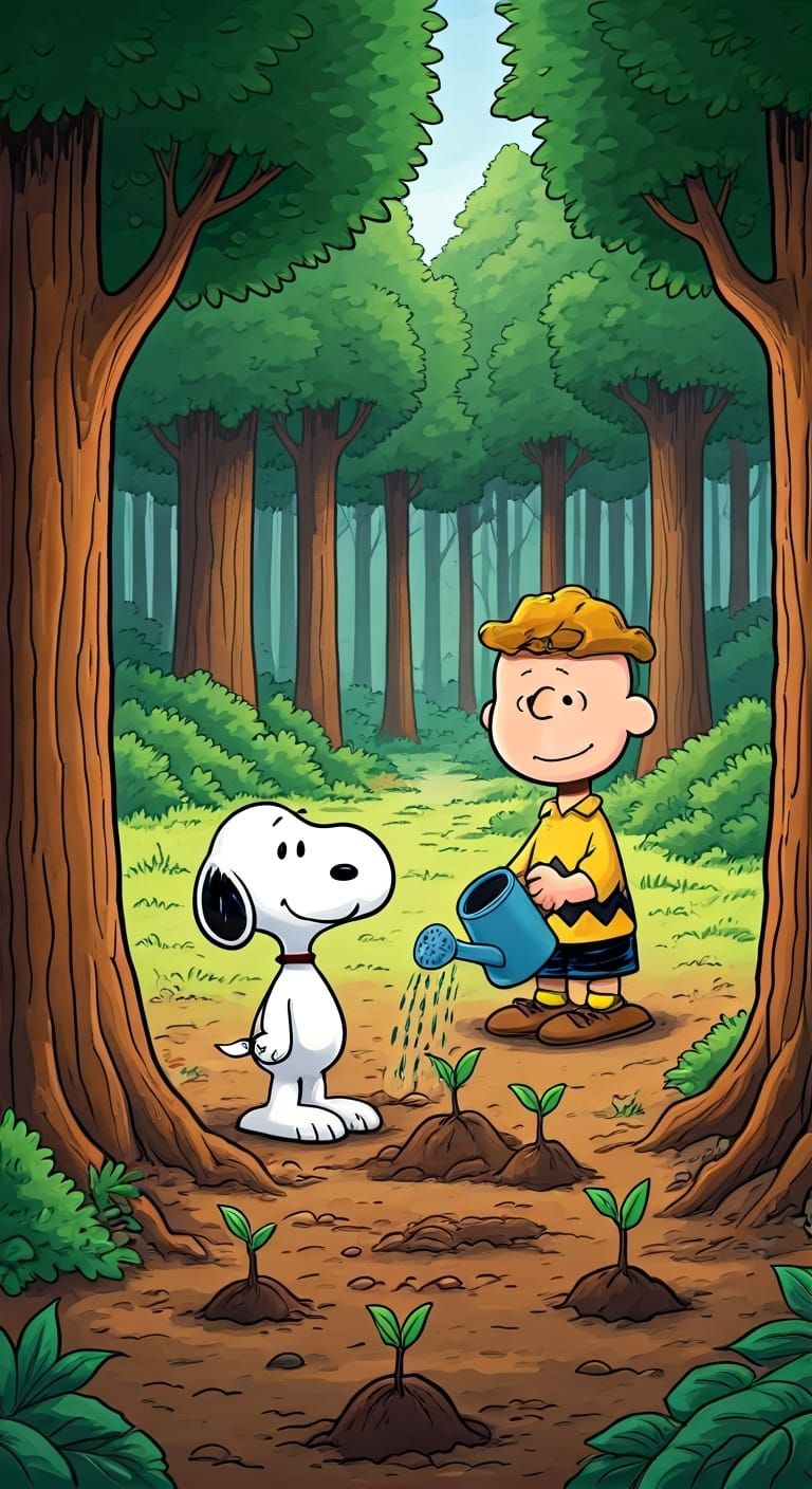Snoopy and Charlie Brown Celebrate Earth Day