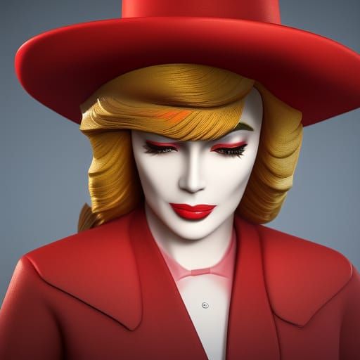 Carmen Sandiego in Film Noir Style Digital Art