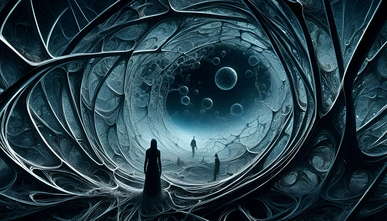 Psychedelic Spiderweb Frost in Surreal Digital Art