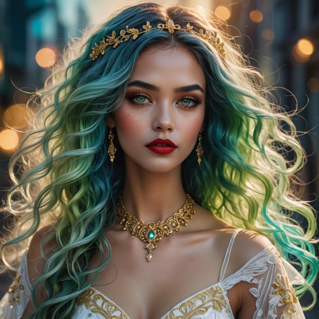 Dreamlike Portrait of Woman with Ombre Hair