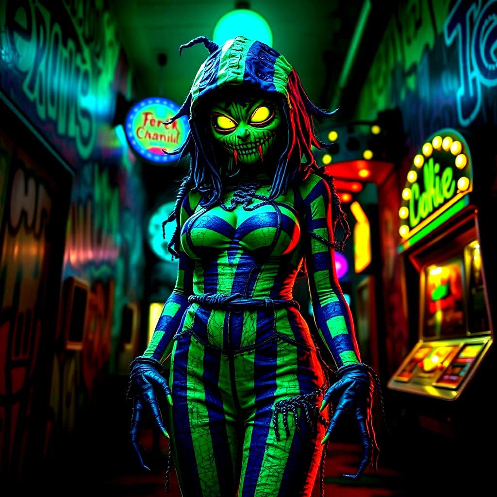 Oogie Boogie Female Version in Neon Gambling Graffiti