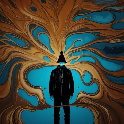 Surreal Pine Tree Melts in Vibrant, Triadic Colors