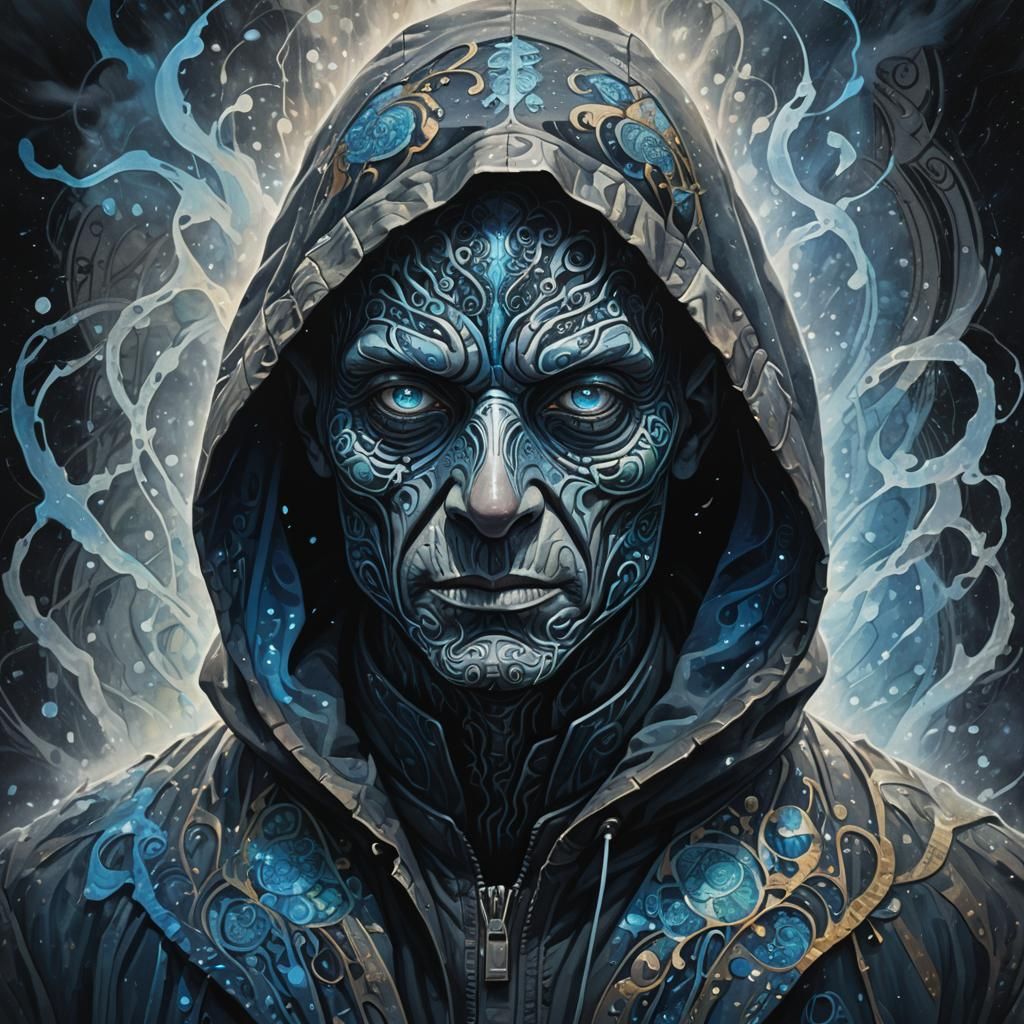 Deep One Hybrid Portrait in Art Nouveau Style