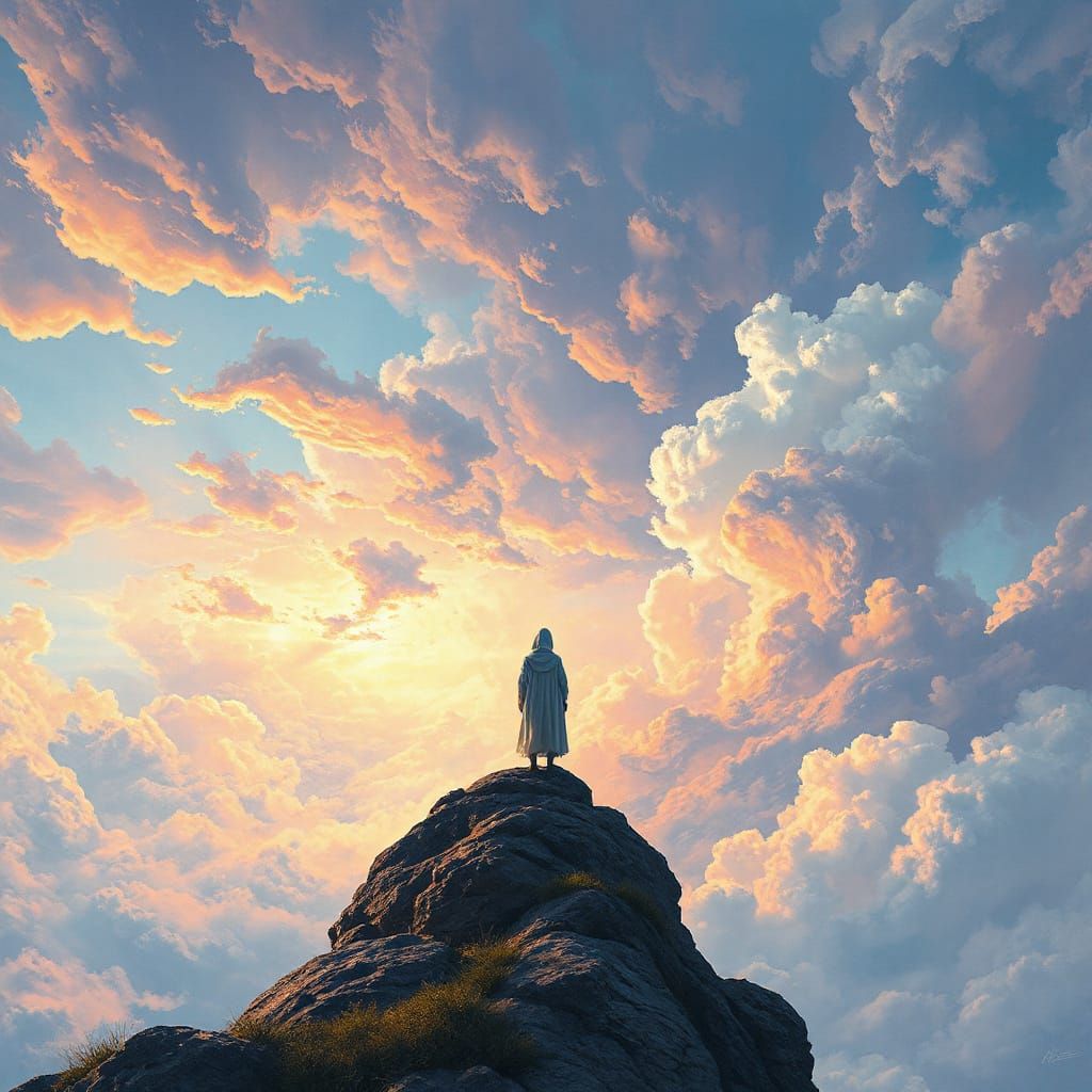 Ethereal Figure Unveils Dreamlike Canvas in Surrealist Maste...