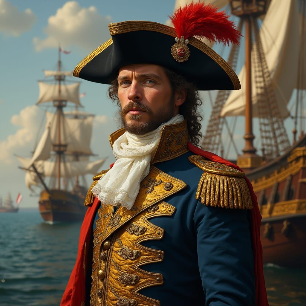 Dutch Naval Officer Portrait in 17th Century Style