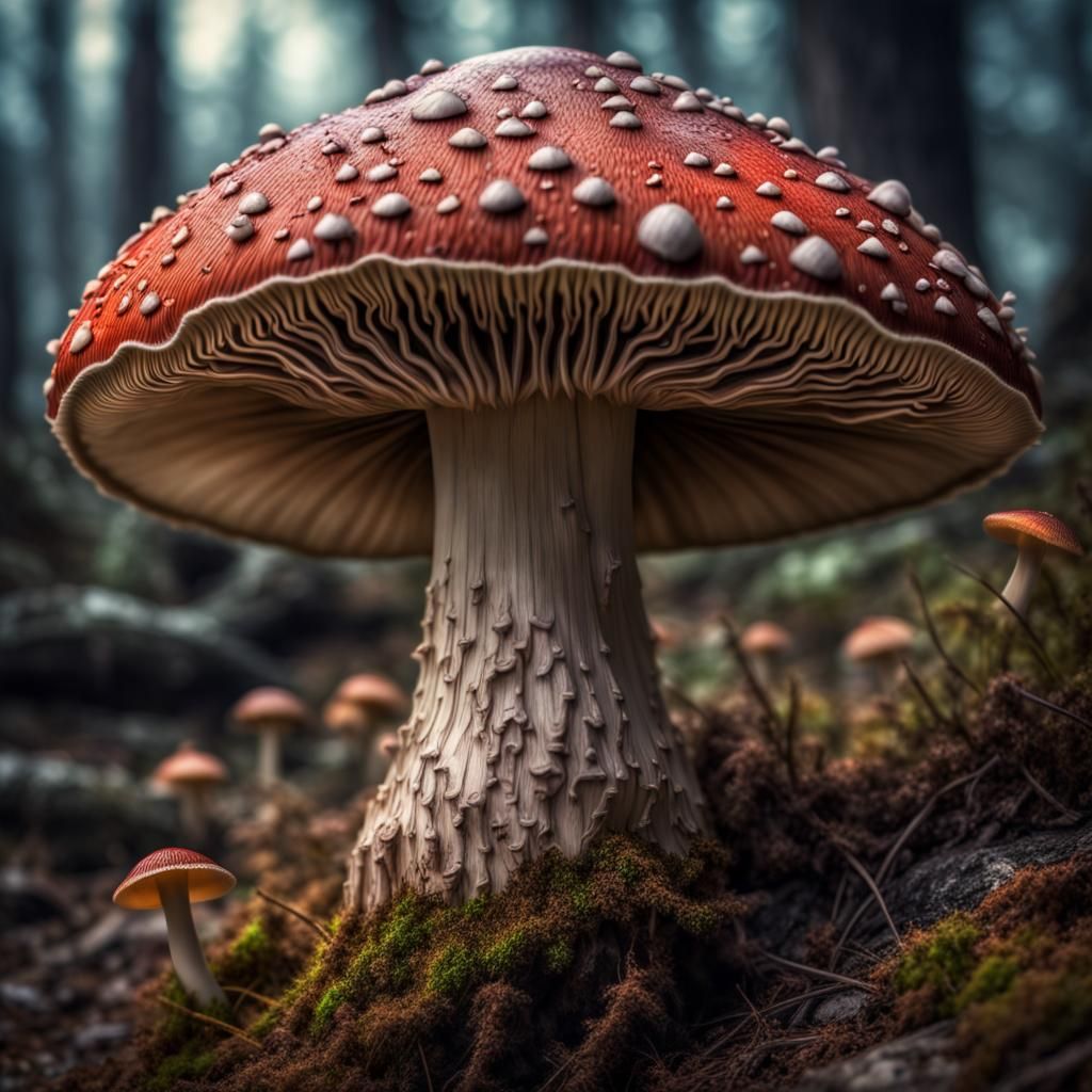 Cosmic Demon Flash Cap Mushroom in HDR