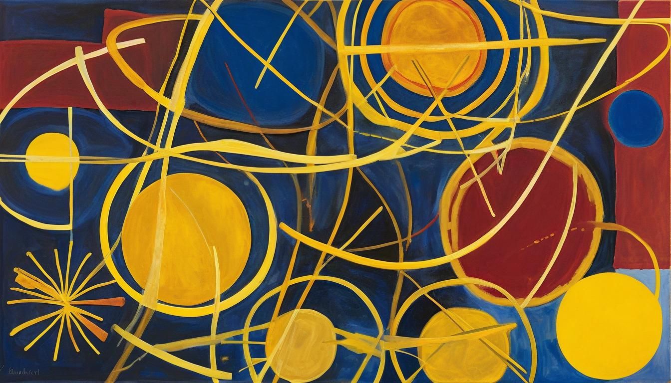 Abstract Geometric Composition in Yellow, Blue and Red