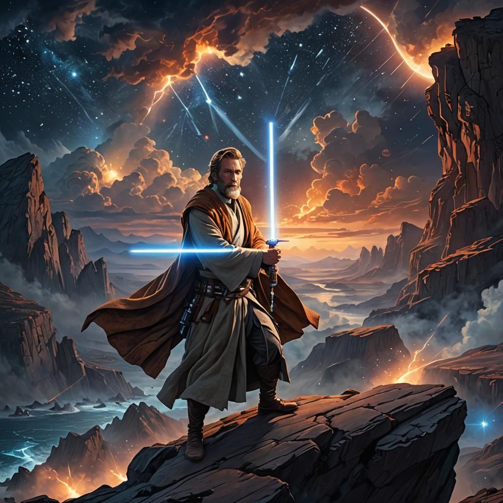 Obi-Wan Kenobi Lightsaber Cliffside Fantasy