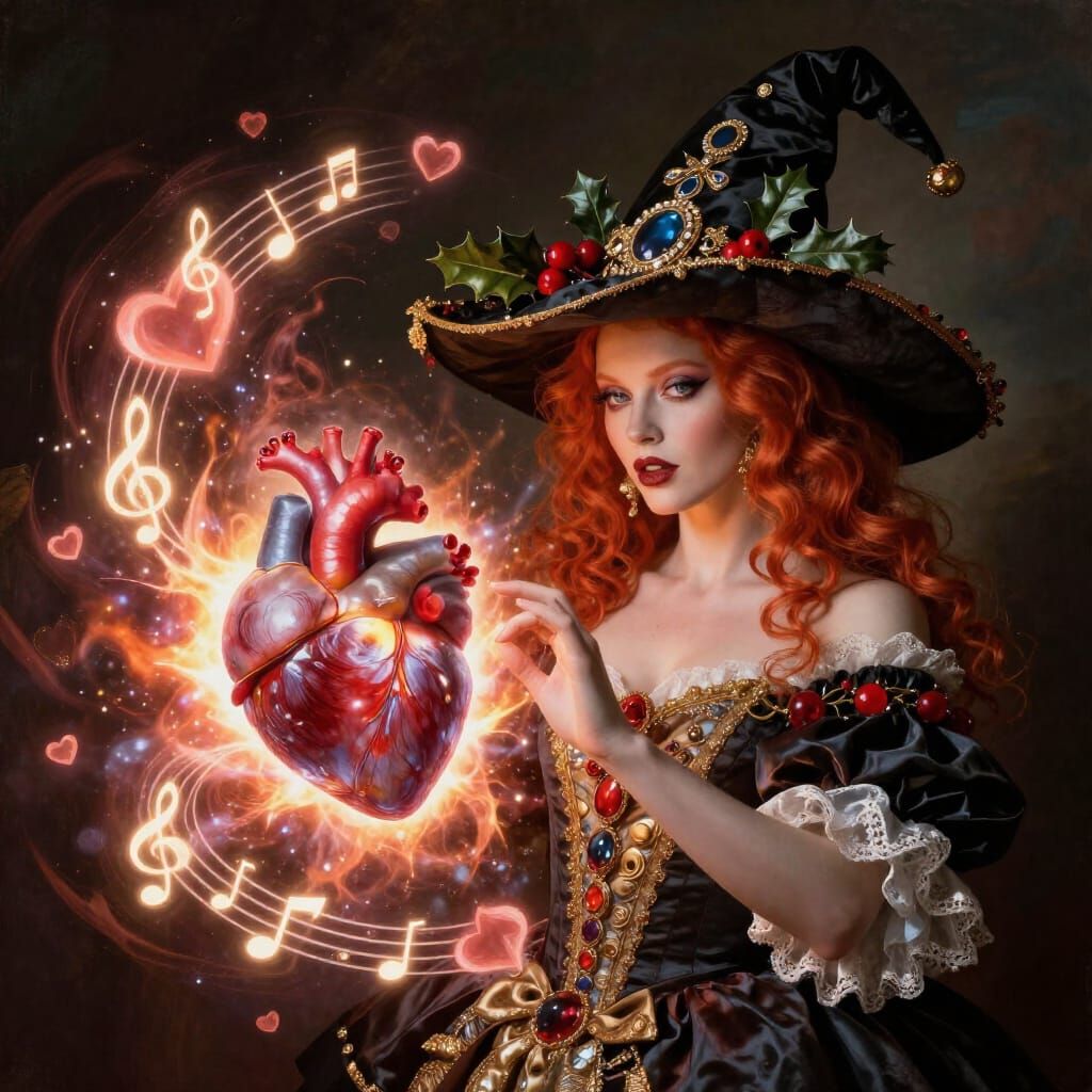 Supermodel Conjures Heart Portal in Baroque Style