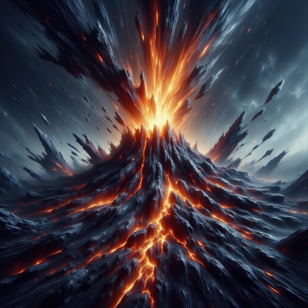 Erupting Cryo-Volcano with Corroded Style