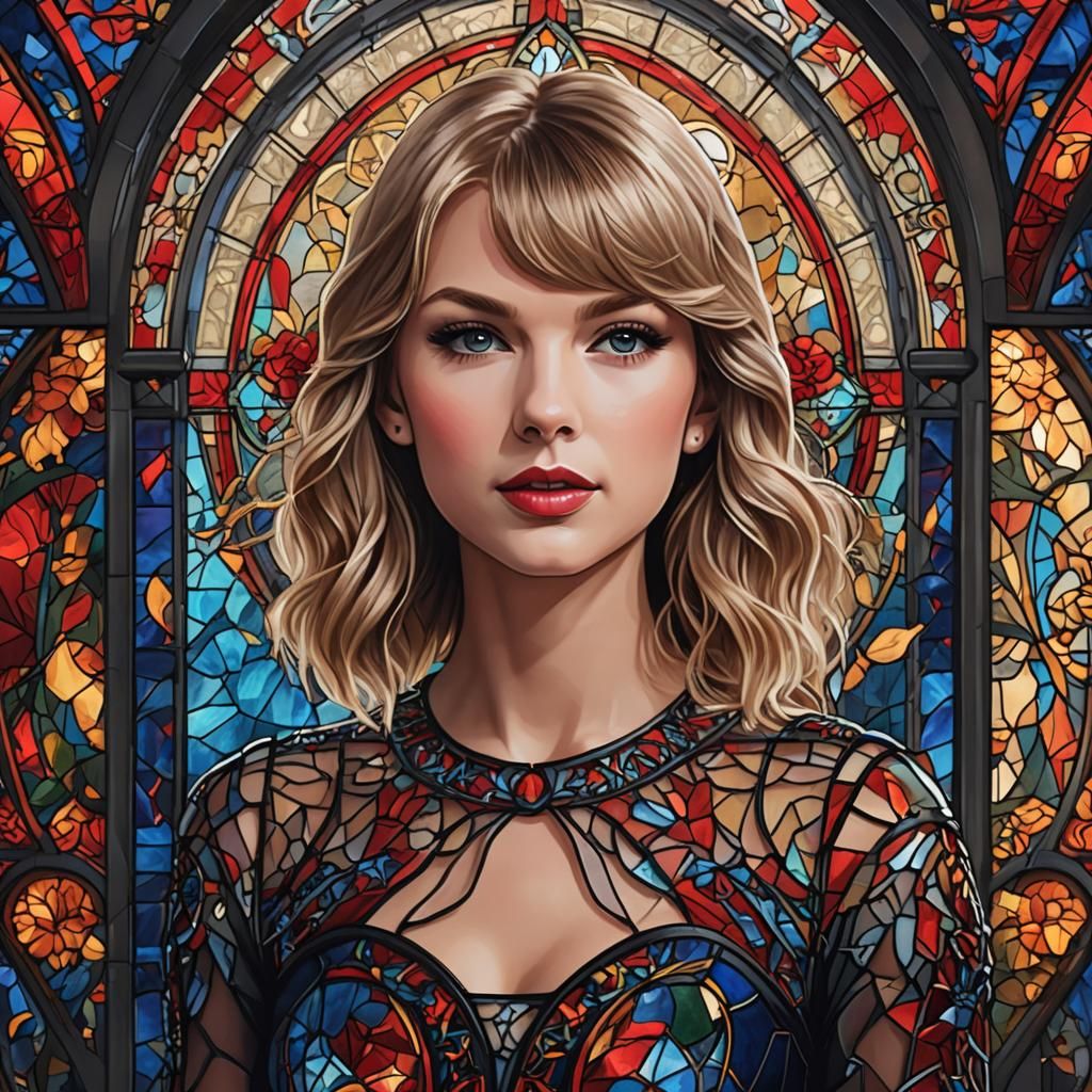 Stained Glass Portrait in Detailed Matte Style