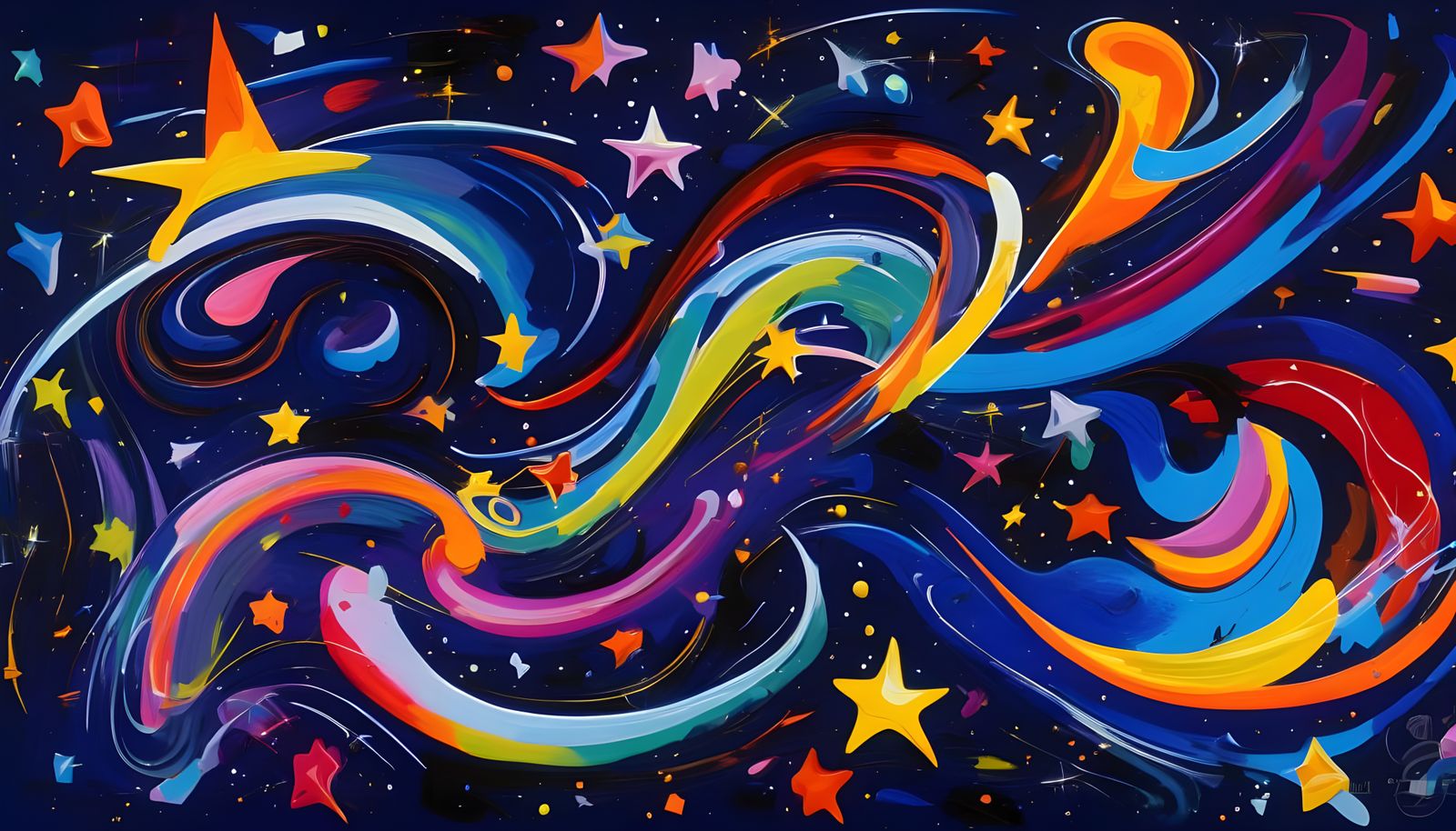 Surreal Cosmos: A Miró-Inspired Starry Dreamscape
