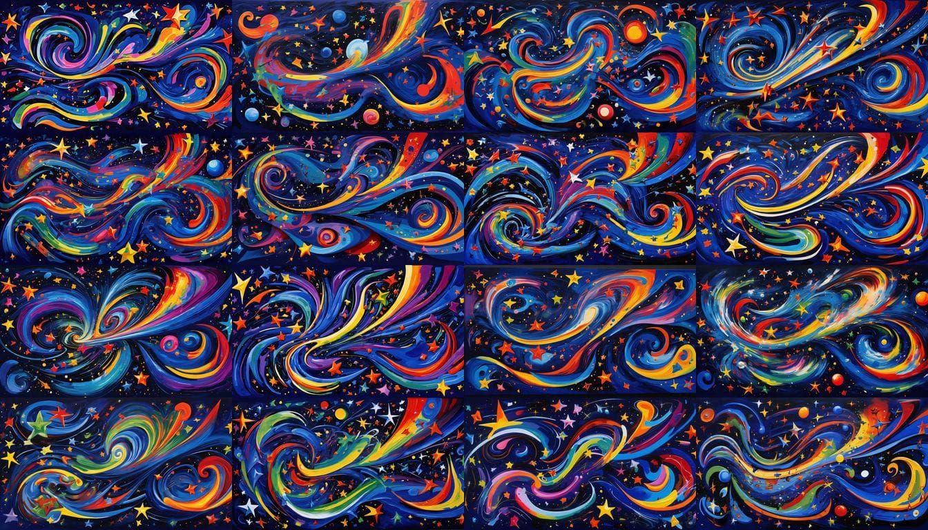 Surreal Dreamlike Cosmos Inspired by Miró