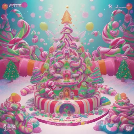 Merry Christmas in Candy Art Style