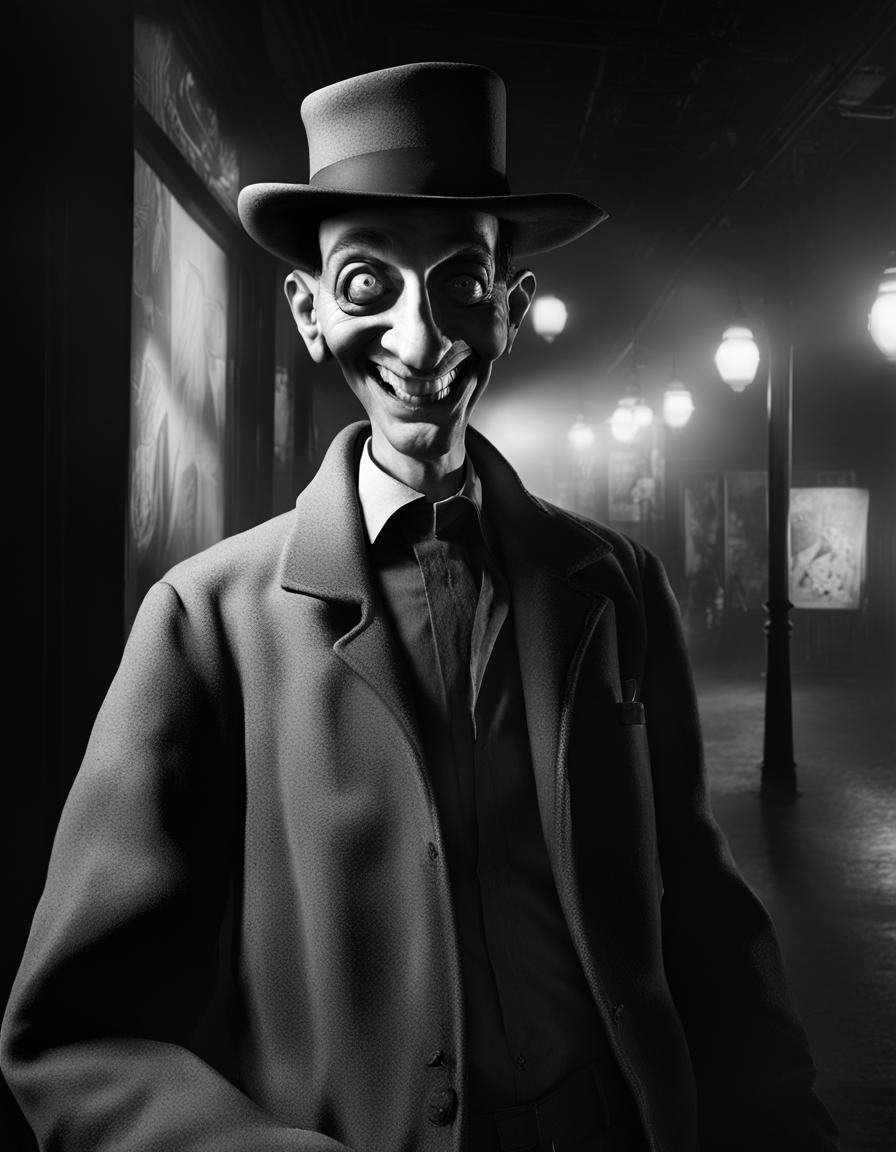 Anthropomorphic Stranger with Farfetched Smile, Dynamic Ligh...