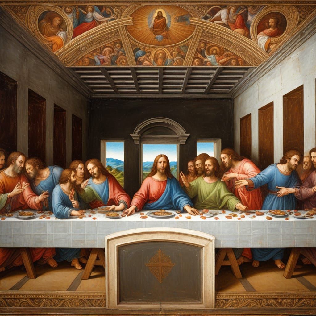 Jesus at the Last Supper in Renaissance Style