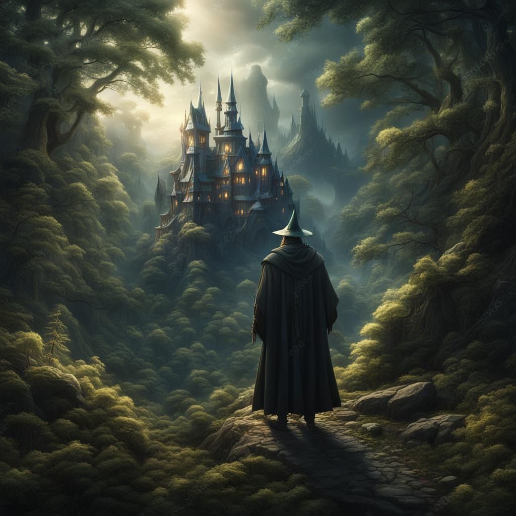 Good Wizard in Forest: Digital Matte Painting