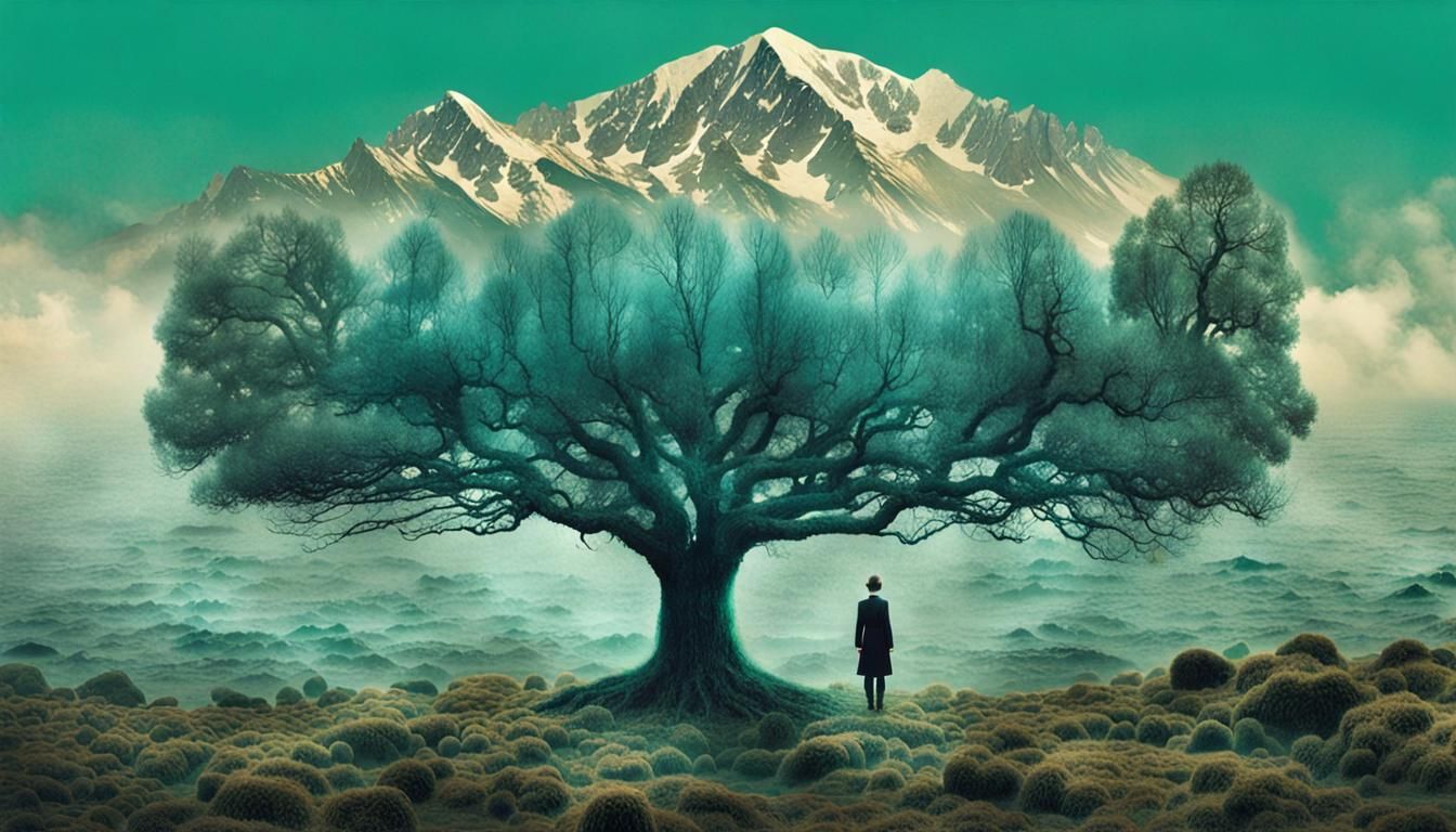 Mesmerizing Digital Collage of Nature and Abstract Designs