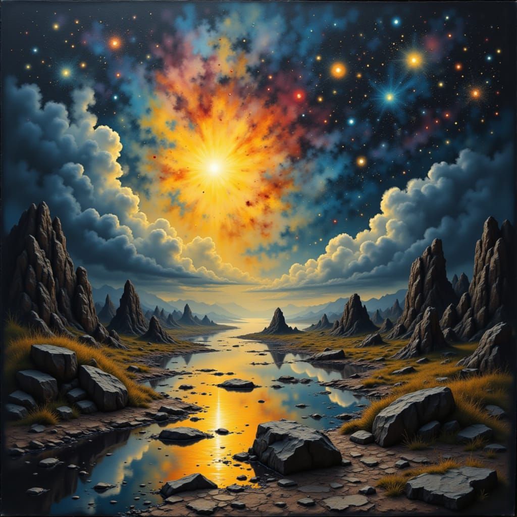 Heaven and Earth Messenger in Dark Water Ink