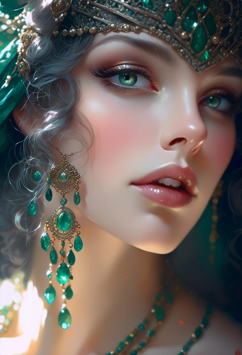 Hyperrealistic Portrait of The Grey Lady in Digital Art