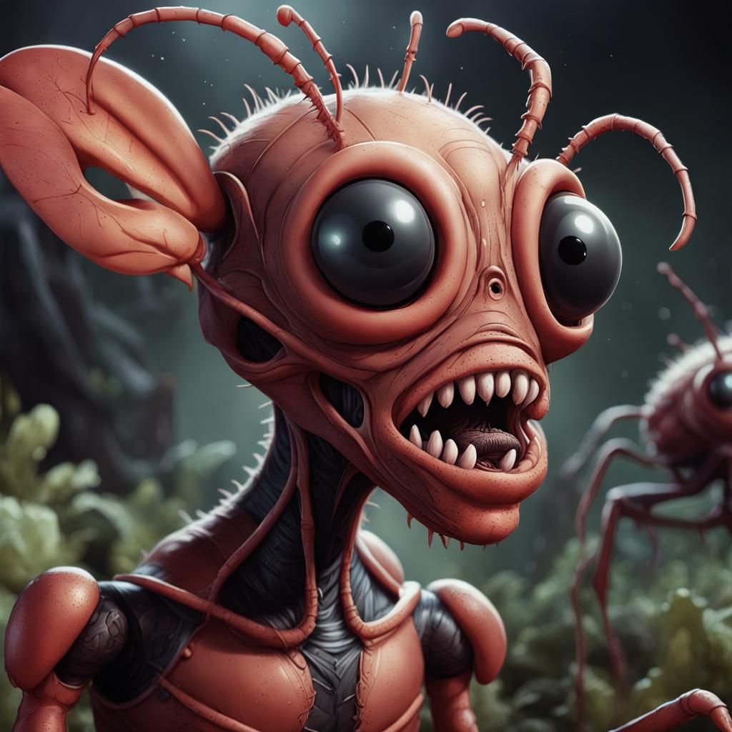 Ant-like Alien Creatures from Outer Limits in Splash Art