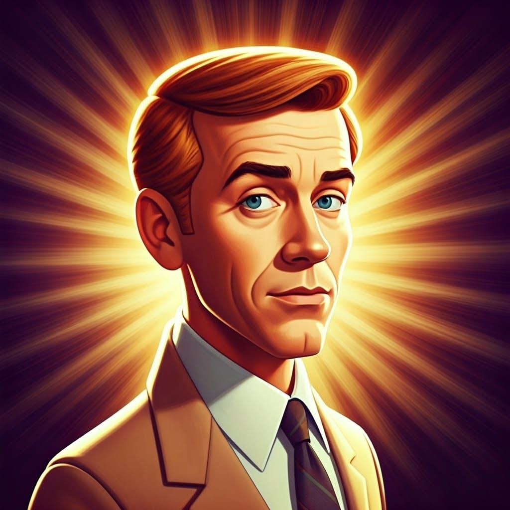 Hyperrealistic Portrait of George Jetson in Ink Painting Sty...