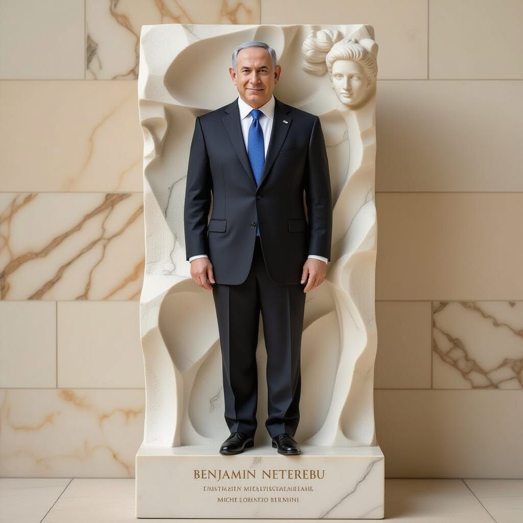 Stone Statue of a Statesman in Realistic Style