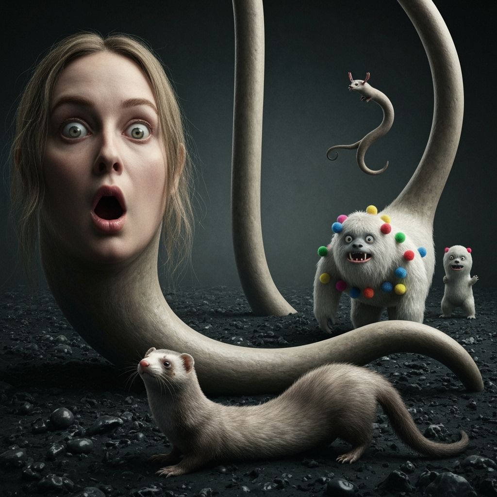 Surreal Grotesque Photogravure with Yeti and Ferret