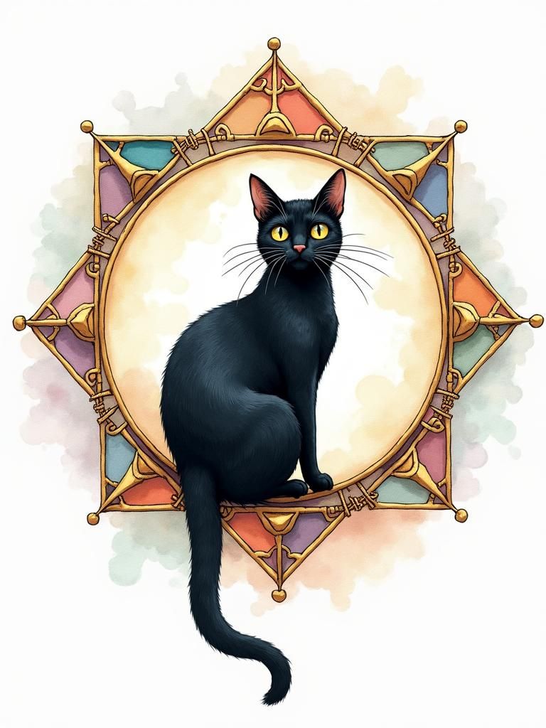 whimsical black cat