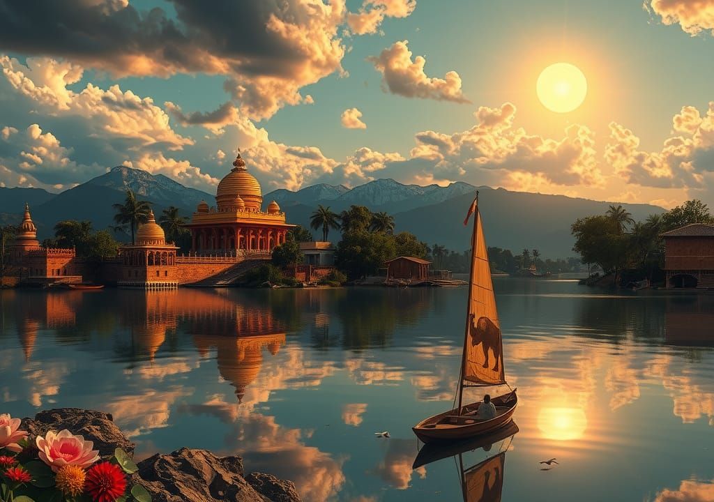 Psychedelic Pre-Adamic Civilization with Water Reflections