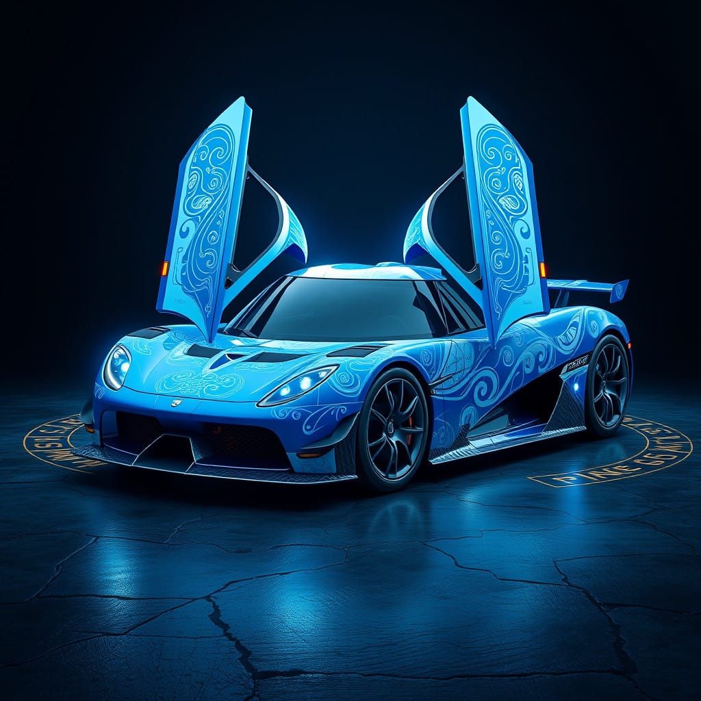 Sleek Blue Koenigsegg Unveils Futuristic Mystery