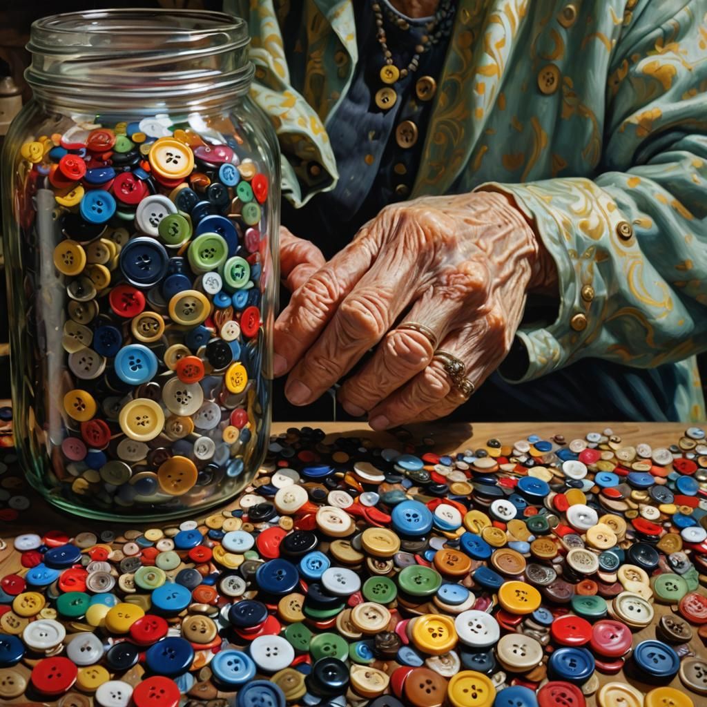 Jar of Buttons: Oil Painting by James Gurney